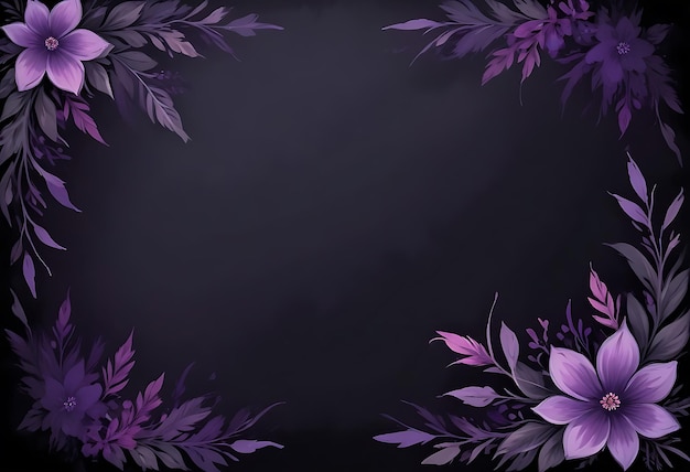 a purple and purple border with purple flowers on it