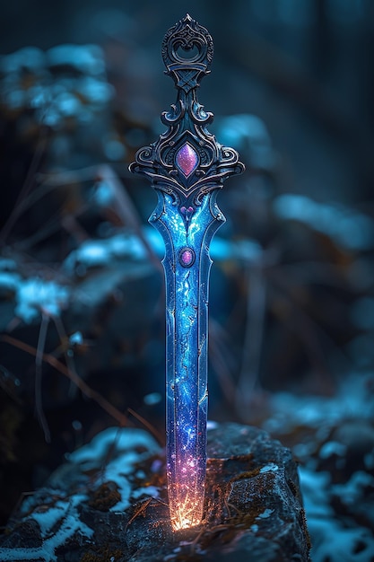 a purple and purple sword with a purple star on the top