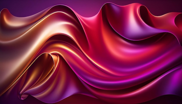 Purple and red silk fabric in a purple background