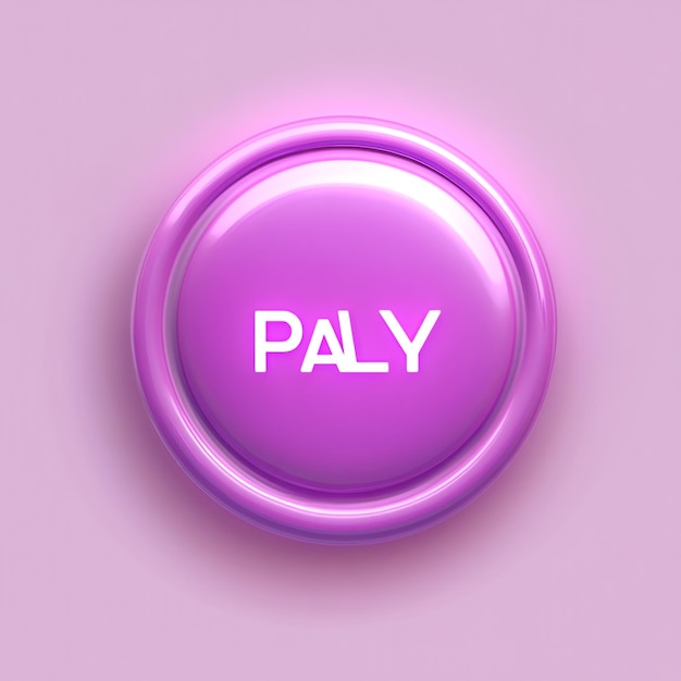 Photo purple round button with the word pay on it