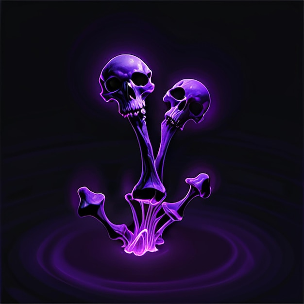 a purple skull with a purple bottom and the bottom half of it