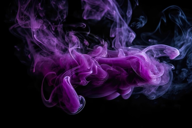 Purple Smoke On Black Background Generative AI