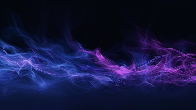 purple smoke on a black background with a blue light