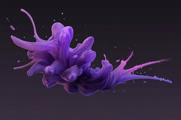 Purple Smoke Splash Isolated on Transparent Background