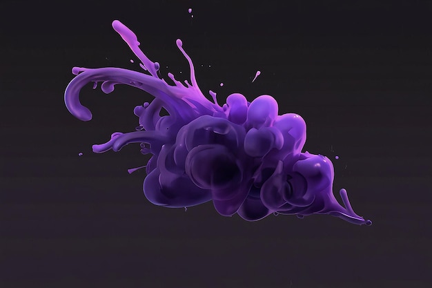 Purple Smoke Splash Isolated on Transparent Background