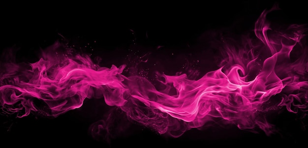 Photo purple smoke with pink and purple streaks on a black background