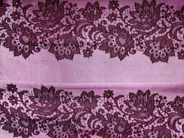 purple smooth nylon silk fabric with lilac patterns large colors