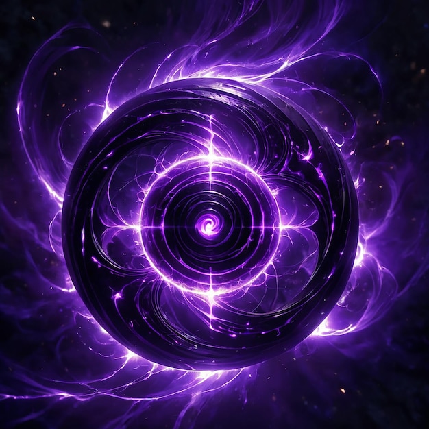 a purple spiral with a black center that says  purple