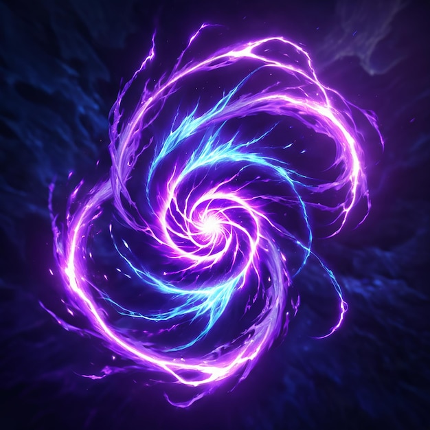 a purple spiral with purple and blue lines and a purple background