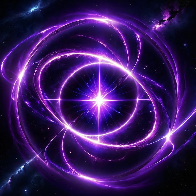 a purple spiral with a star in the center of it