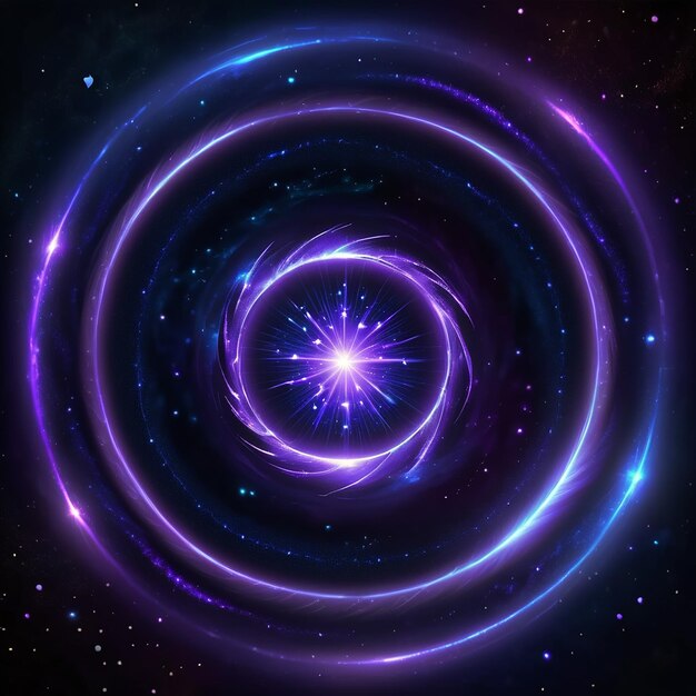 Photo a purple spiral with a star in the center of it