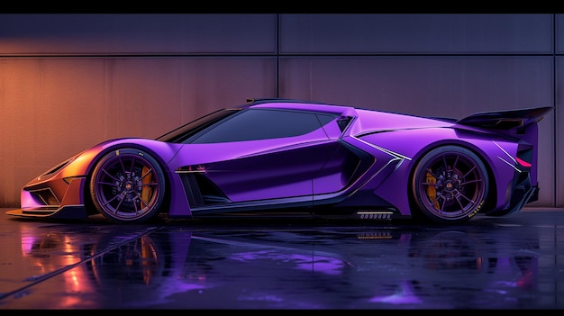 Photo a purple sports car with the word honda on the side