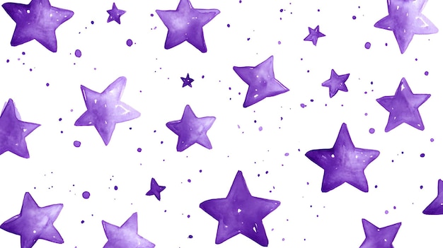 Purple Stars and Shapes on White Background Abstract Image Texture Pattern Wallpaper Cover