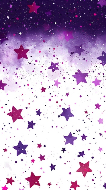 Purple Stars and Shapes on White Background Abstract Image Texture Pattern Wallpaper Cover