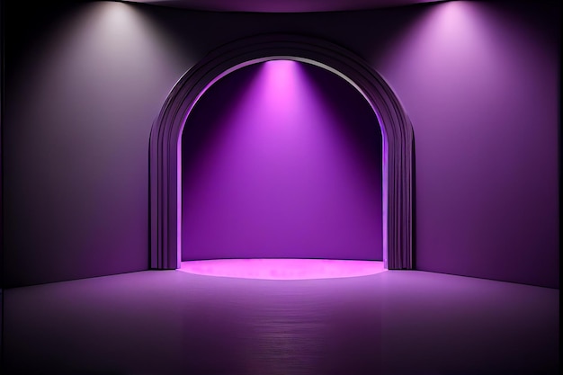 Purple studio room background with spotlight on Illustrator Generative AI