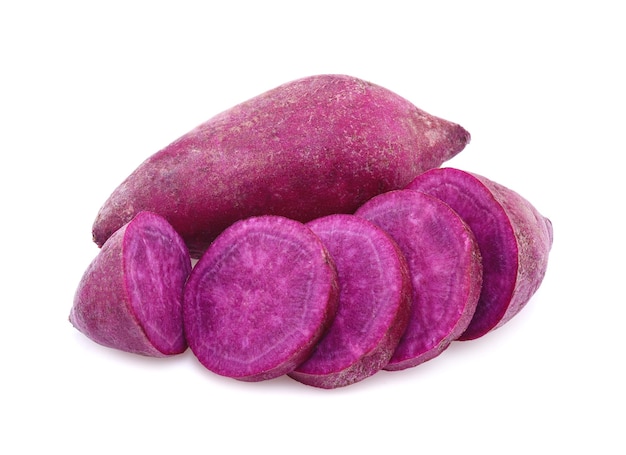 purple sweet potato isolated on white background