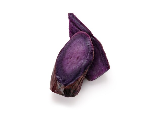 Purple sweet potato on isolated white background