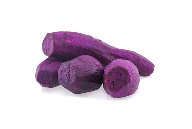 Purple sweet potato isolated on white