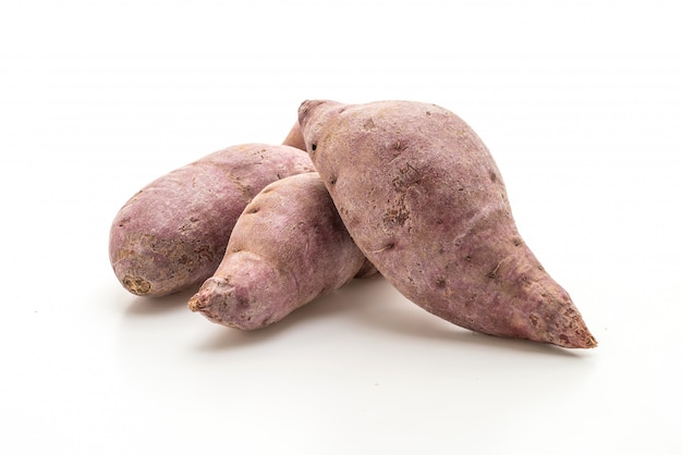 purple sweet potato on white background