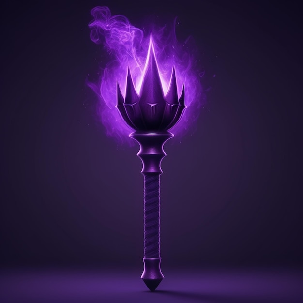 a purple torch with the word fire on it