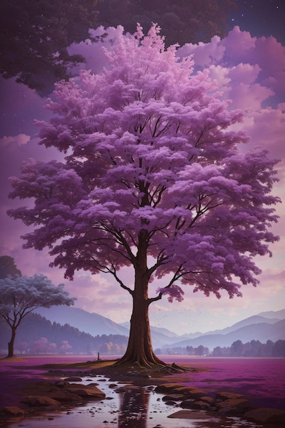 purple treepurple tree hd background