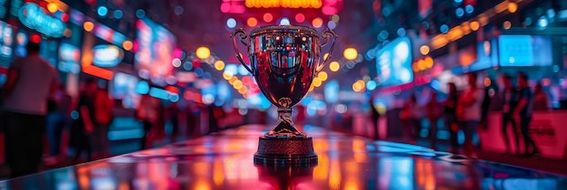 Purple Trophy on Table