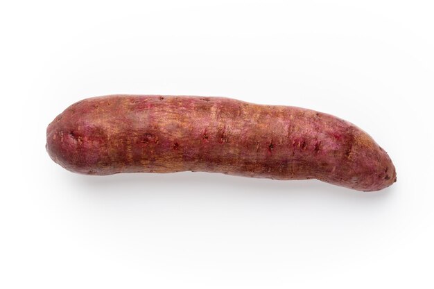 Purple ube, yams on isolated white background.