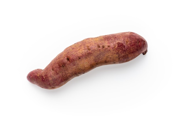 Purple ube yams on isolated white background