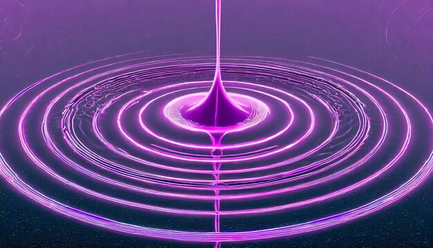 Photo a purple water drop is poured into a purple ring