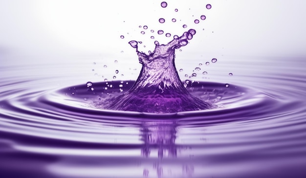 a purple water droplet has the word splash on it