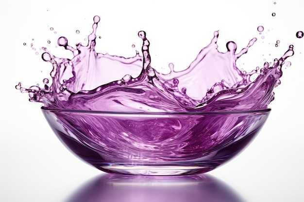 purple water liquid splash in sphere professional advertising photography