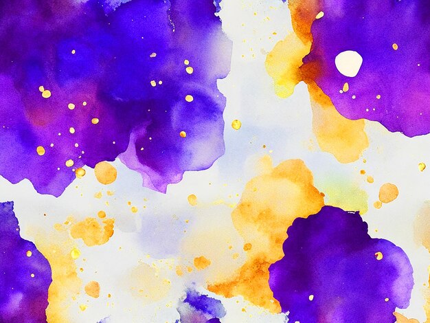 purple watercolor alcohol ink background with gold specks seamless image