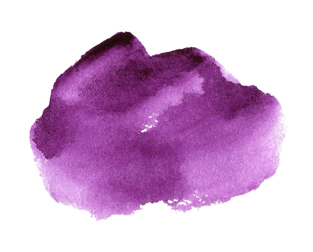 Purple watercolor brush strokes isolated on white background