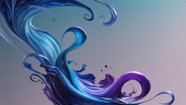 Photo a purple wave with purple and blue swirls on it