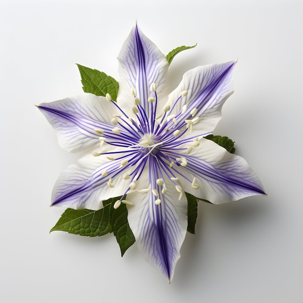 a purple and white flower with the number 6 on it