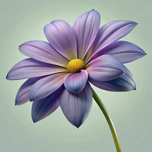 Photo a purple and white flower with a yellow center