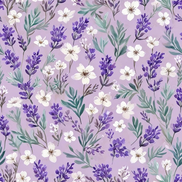 Photo purple and white flowers with a purple background