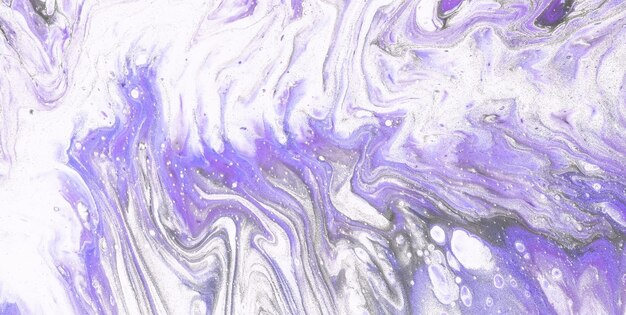 A purple and white marble painting with a purple background.