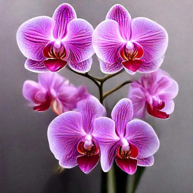 a purple and white orchid with the word orchid on it