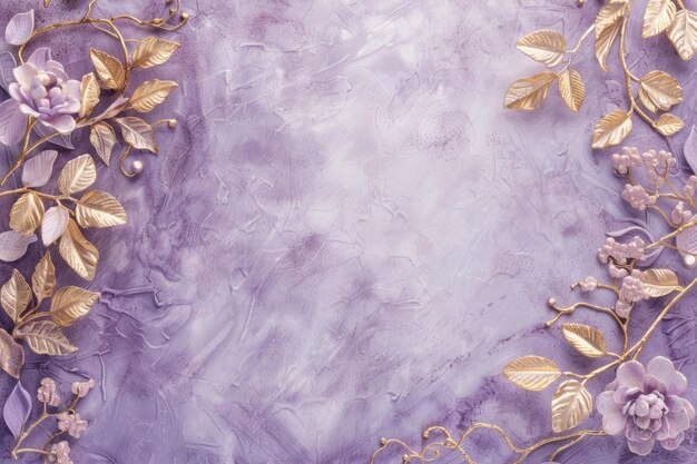 purple and white quilted with gold leaves and a gold leaf