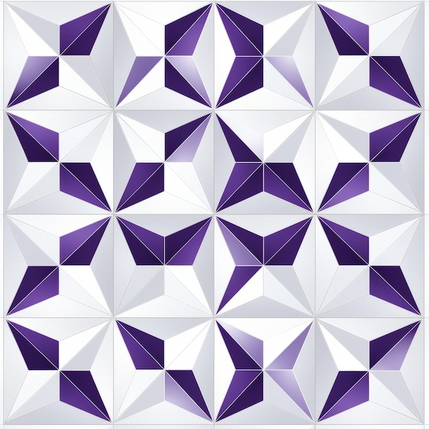 Purple And White Triangle Mosaic Faceted Forms And Symmetry