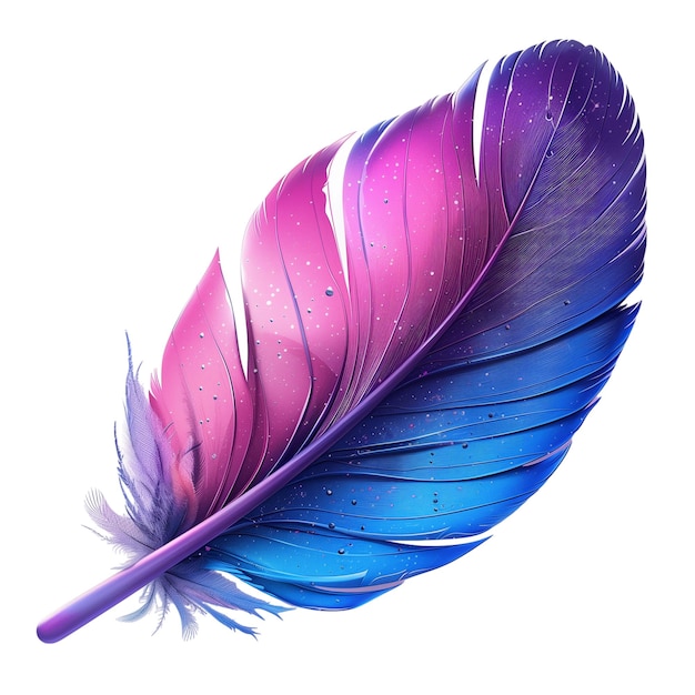 A purple writing feather flat website icon isolated on white background