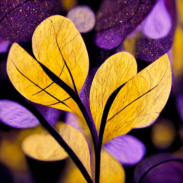 Purple and yellow abstract flower Illustration