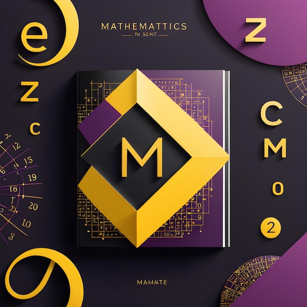 Photo a purple and yellow book with the word math on it