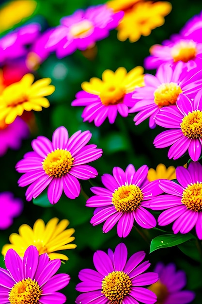 a purple and yellow flower with the yellow center