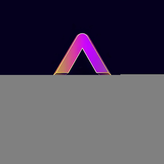 A purple and yellow triangle on a black background