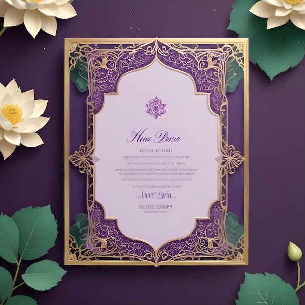 PurpleGolden Luxurious Wedding Event and Invitation Card Design