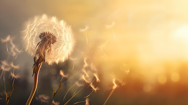 Pusteblume im sonnenlicht