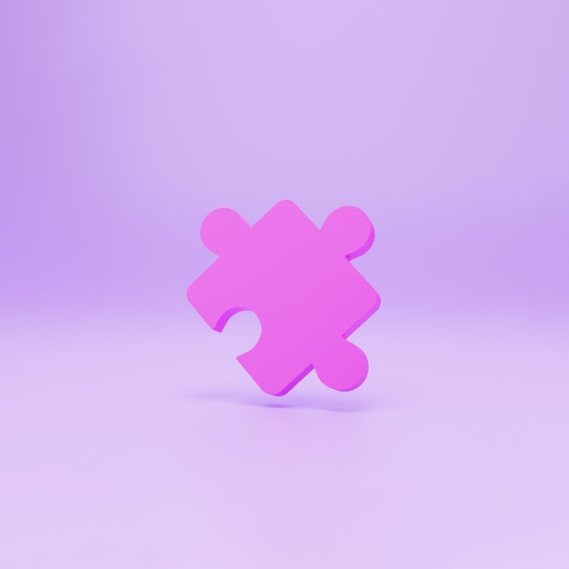 Puzzle logic and problem solving symbol 3d rendering 3d icon 3d illustration isolated