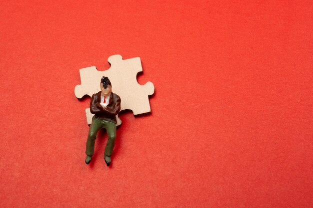 Puzzle piece as business solutions cooperation partnership and strategy concept